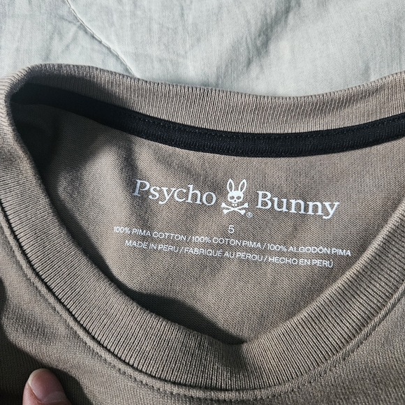 PSYCHO BUNNY Men's Relaxed Fit Oversized Tee Antique Taupe Size 5 / Medium - Picture 3 of 10